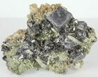 Sphalerite Crystal Cluster with Quartz & Galena - Bulgaria #62243-1